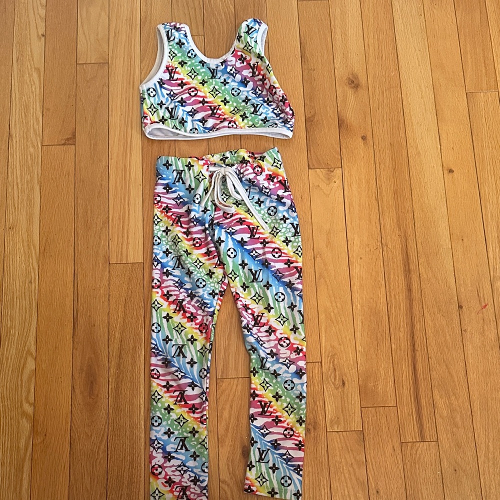 Rainbow Logo Active Set - Crop Top & Leggings